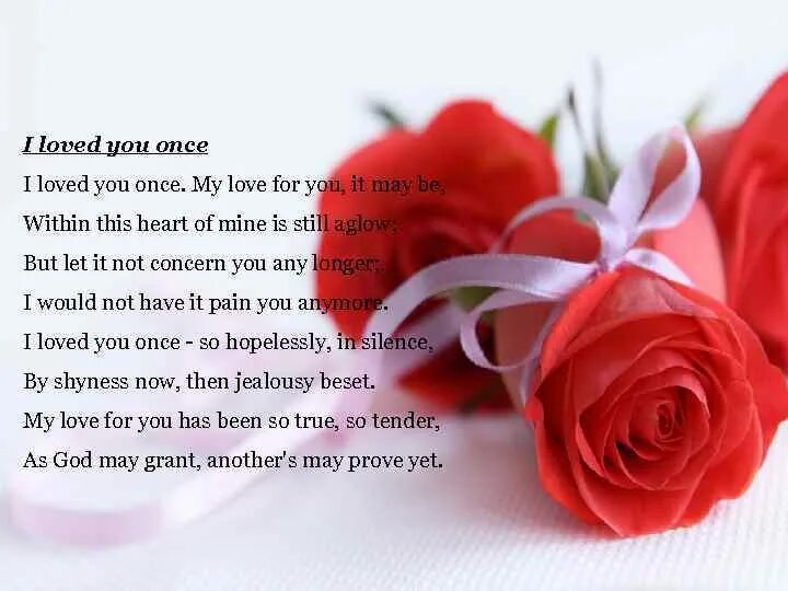 I love you once my love