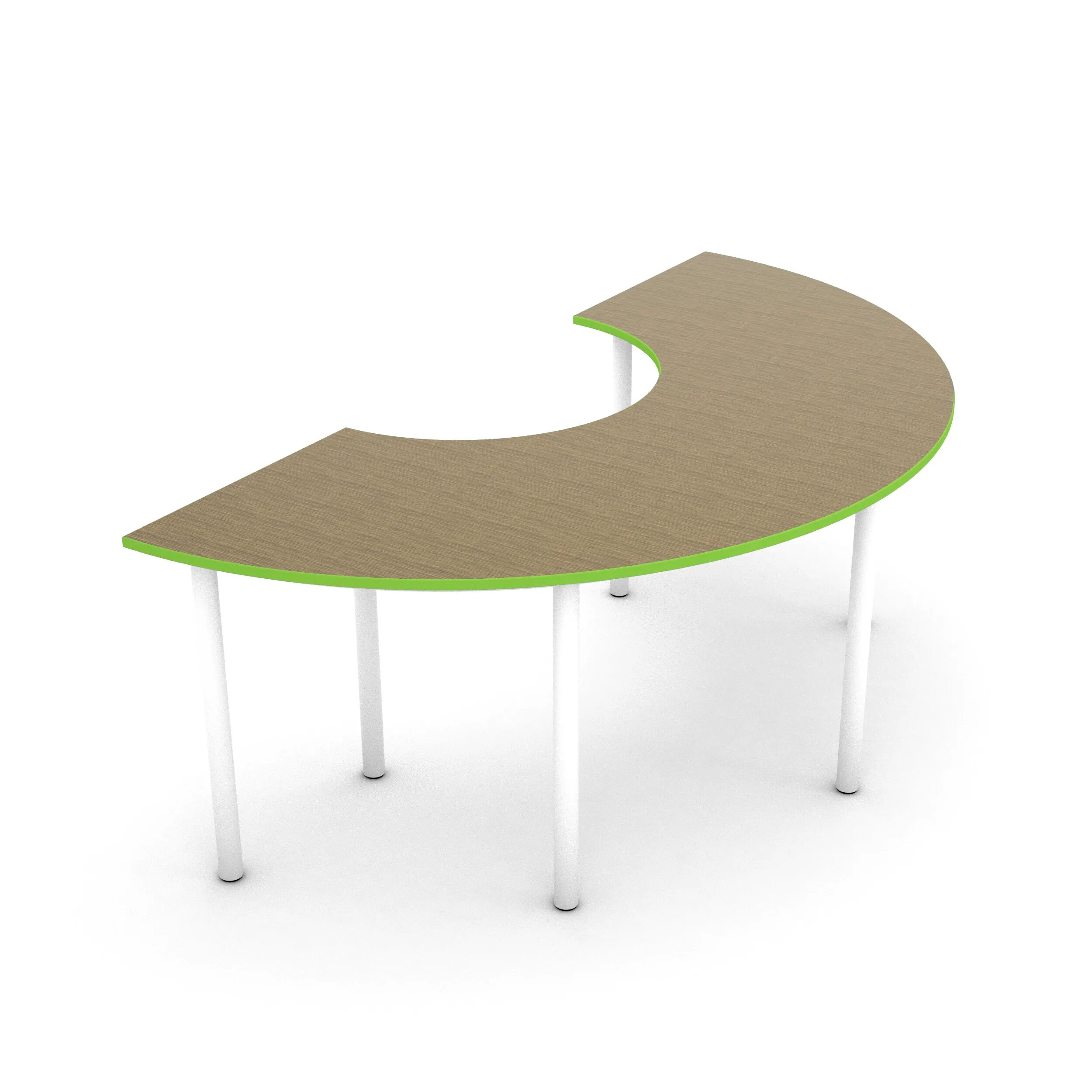 Circle table. Circle desk. circle studio table white. semi-circular.