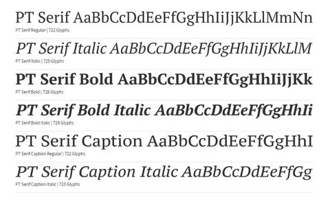 Шрифт pt serif