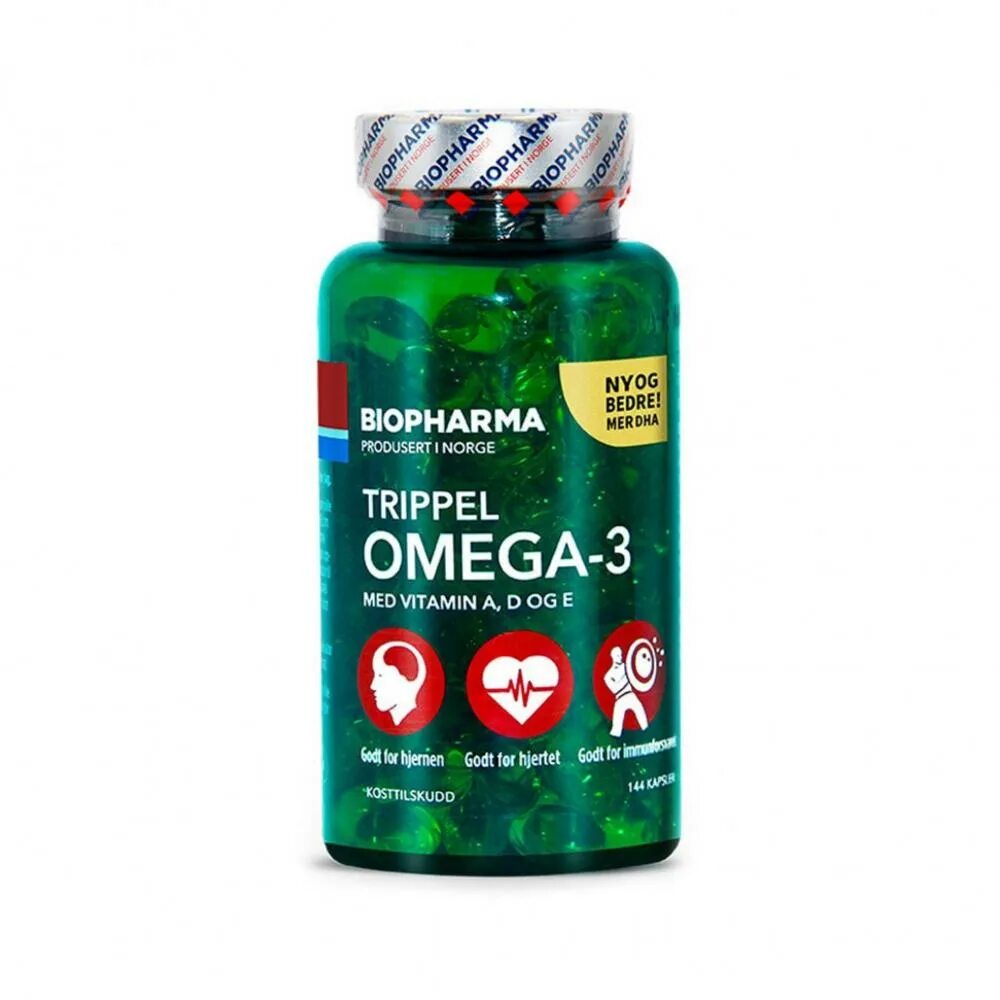 Омега 3 норвежская купить. Omega-3 Triple Biopharma. Trippel Omega-3. Biopharma Trippel Omega-3 Омега 3 144 капс.. Витамины Biopharma Trippel Omega-3.