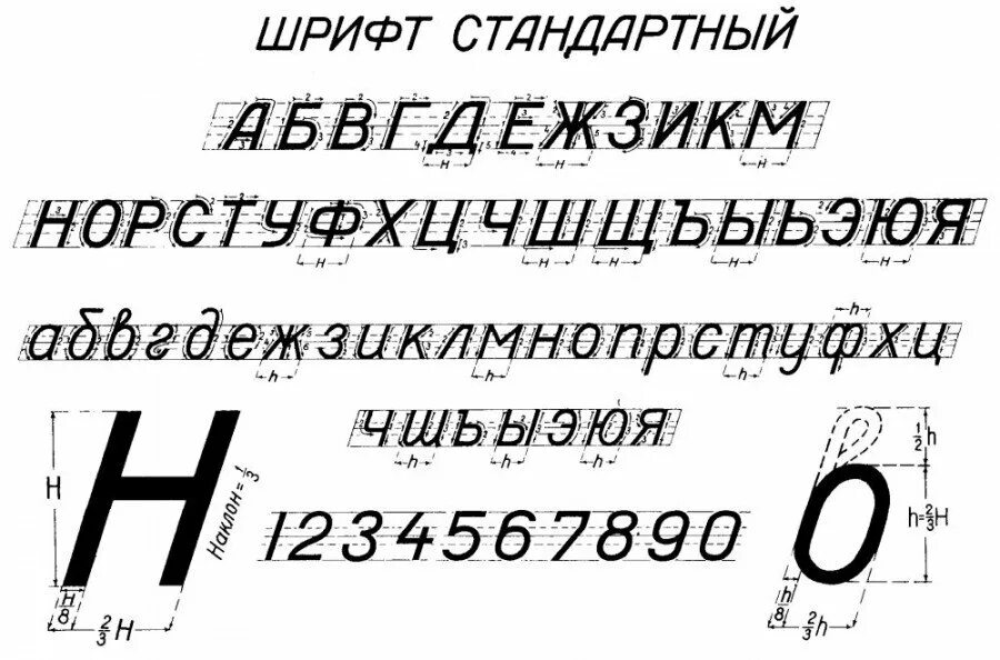 Алфавит инженерная графика