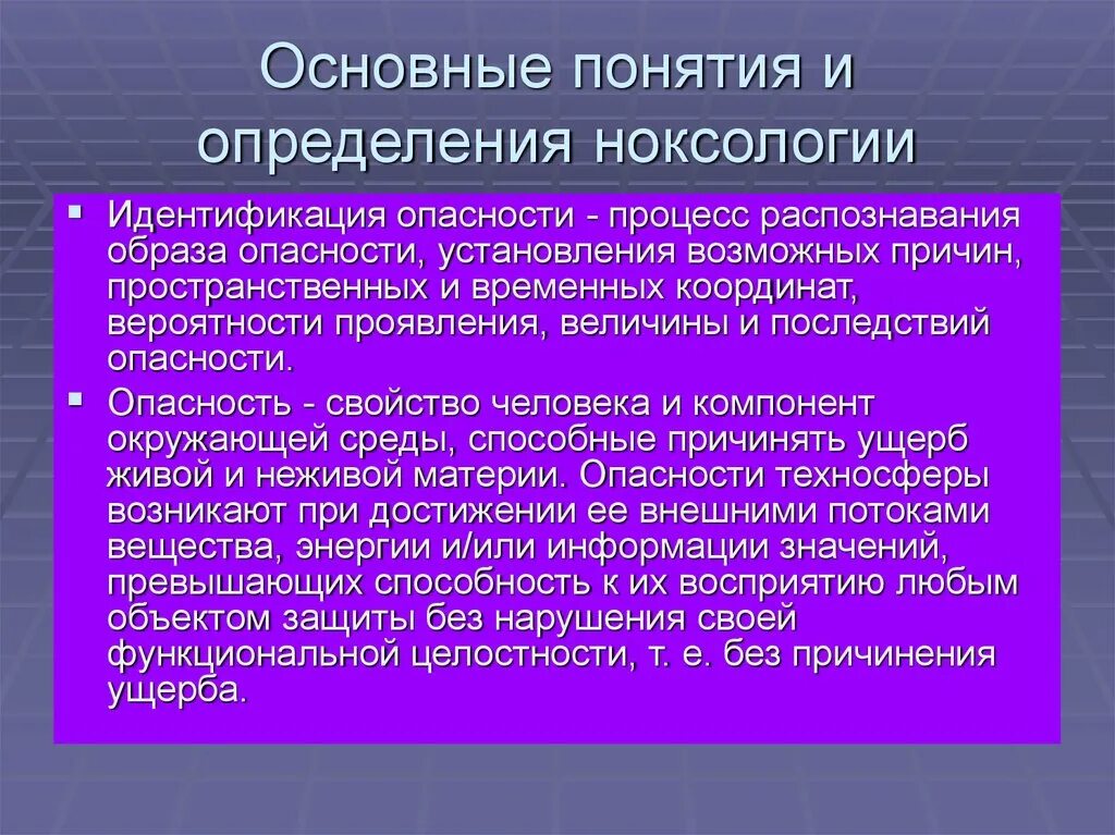 Основные принципы ноксологии. Принцип отрицания абсолютной безопасности. Принцип это определение. Процесс распознавания образа опасности установления.