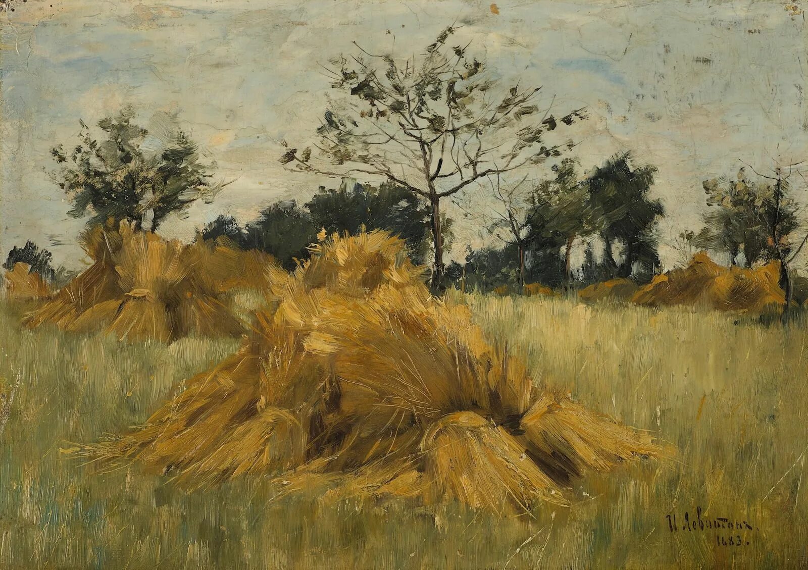 Левитан снопы. Картина Isaak Levitan поле. Картина левитана стог сена