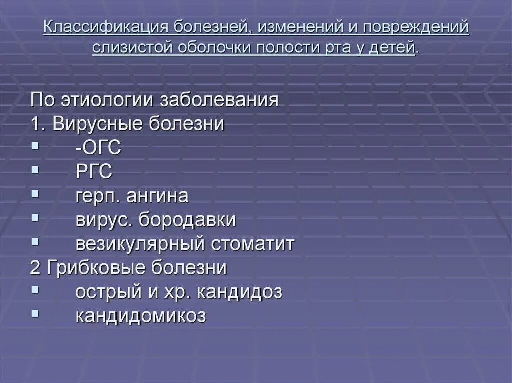Инфекции слизистых