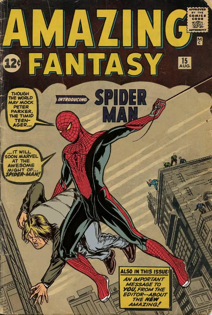 Человек паук первый комикс 1962. Первое появление человека паука. Первый выпуск человека паука комикс. Первый комикс про человека паука обложка. Первое появление комиксов