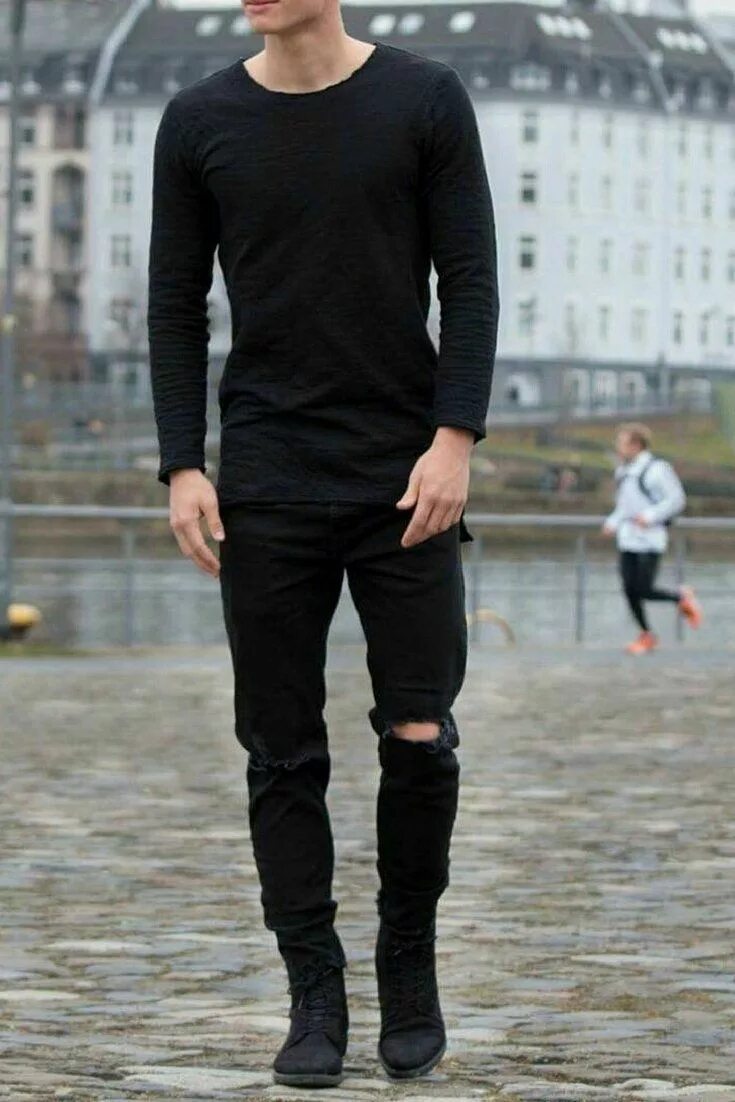 Мужской стиль черная одежда men's casual outfit black jeans Shop The Best Discounts Online OFF 55