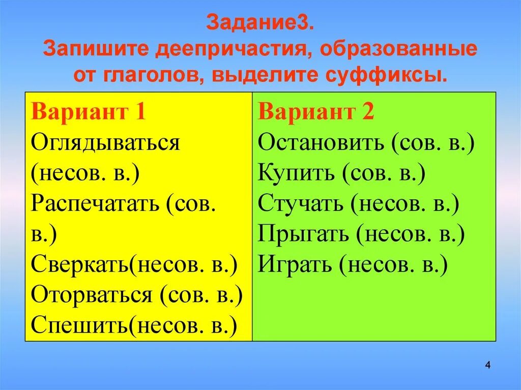 Причастие и деепричастие тест 7. Деепричастие задания. Упражнение по деепричастию. Задания на тему деепричастие. Деепричастие задания упражнения.