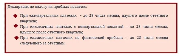 Декларация на прибыль сроки сдачи 2024