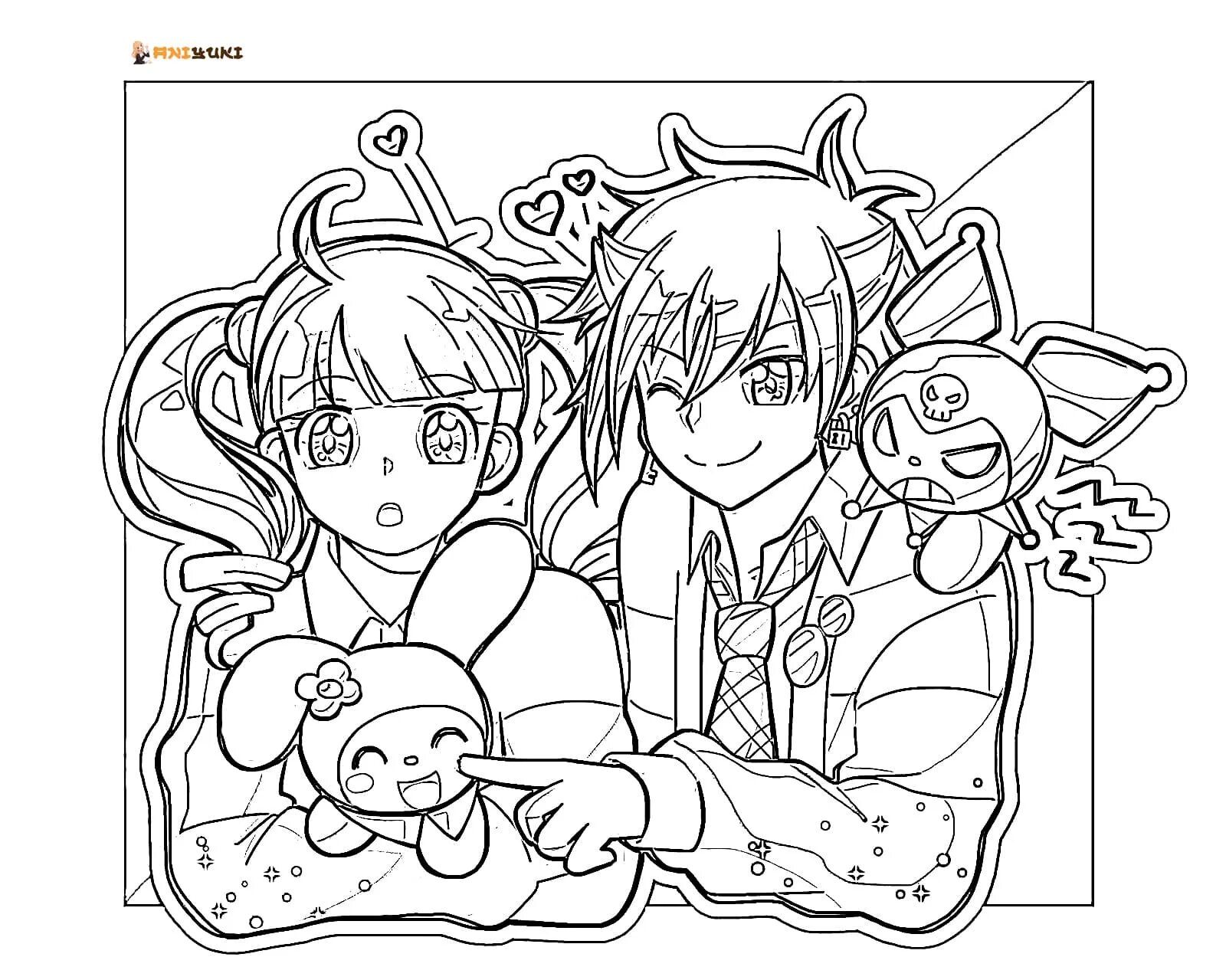 My Melody Holding Valentine Letter Coloring Page in 2023 Hello kitty colouring p
