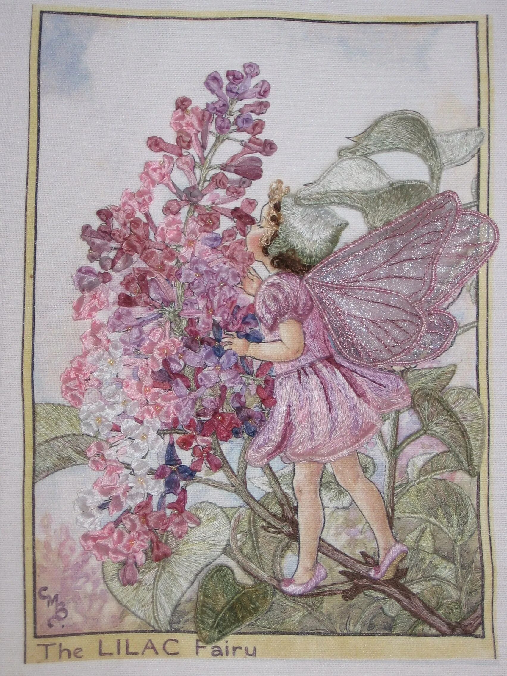 Lilac Fairy - Cicely Mary Barker. Фея сирени рисунок Сесиль. Вышивка лентами феечки.