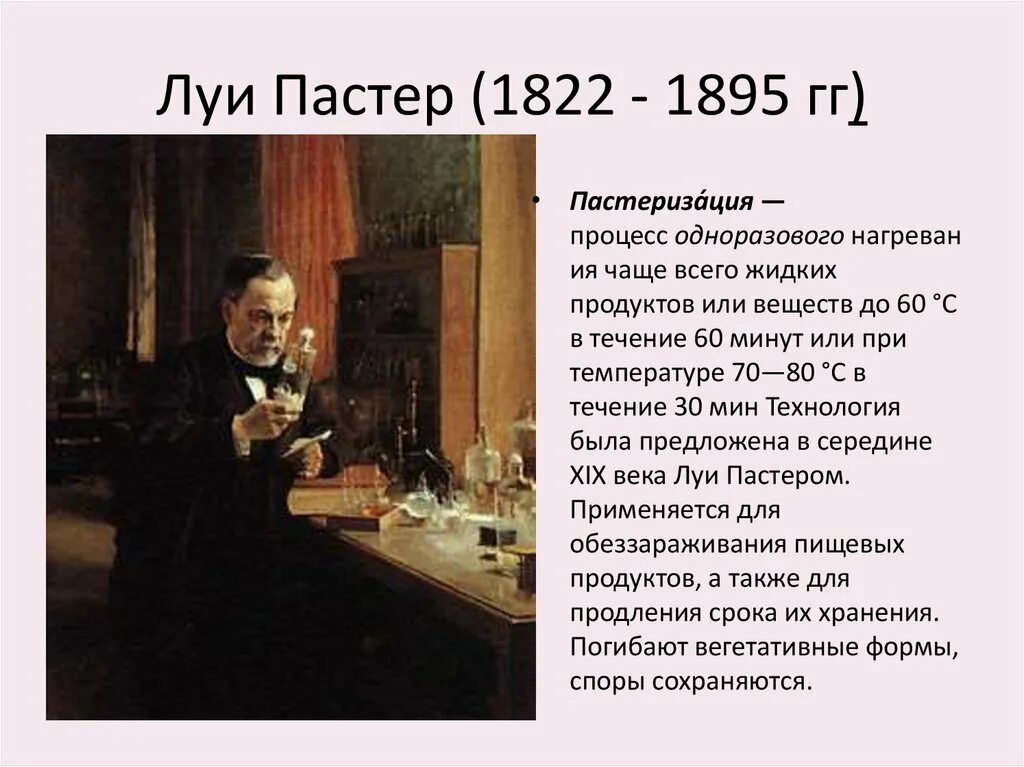 Лаборатория пастер сайт. Луи Пастер (1822-1895). Луи Пастер (1822–1895) биогенез. Луи Пастер пастеризация. Луи Пастер вклад.