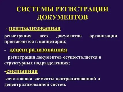 Виды системы регистрации документов