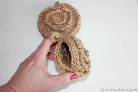 Мочалка крючком из джута