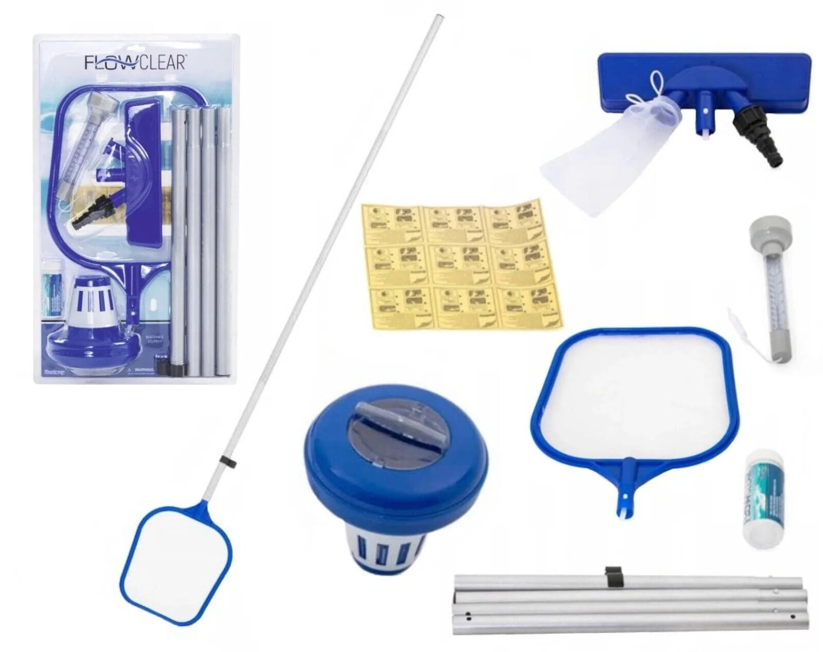 Flow clear для чистки бассейна. 58195 bestway. k435pe заплатки для виниловых бассейнов kokido. flowclear набор для чистки. аксессуары для чистки бассейна bestway.