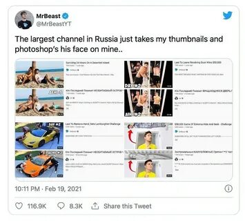 Всемирно известный ютубер MrBeast (на его канале 53 млн подписчиков) обвинил бло