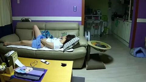 Spying on sister with a hand in her panties 