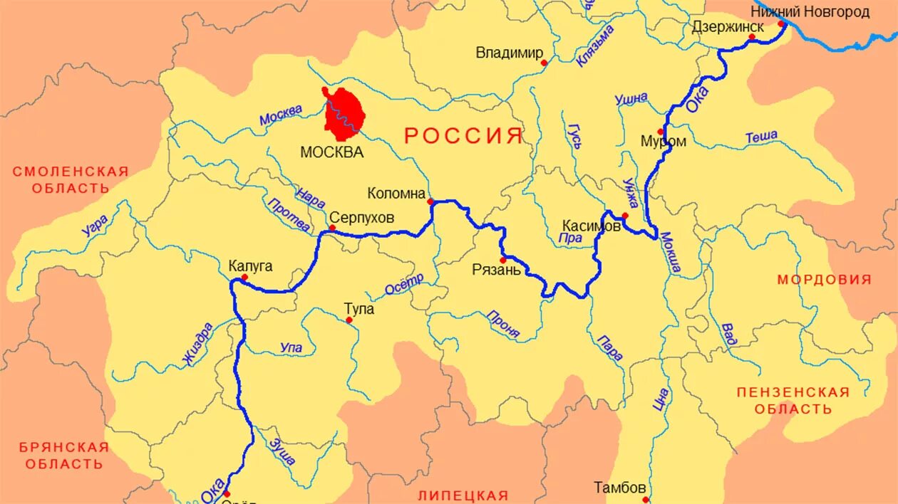 Где находится речка будет. Карта реки Оки с городами. Бассейн реки Ока. Исток реки Ока на карте. Бассейн реки Ока на карте.