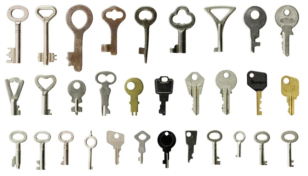 Какой тип ключа. Типы ключей для замков. Коллекция ключей. Уникальный ключ. Виды старых ключей.