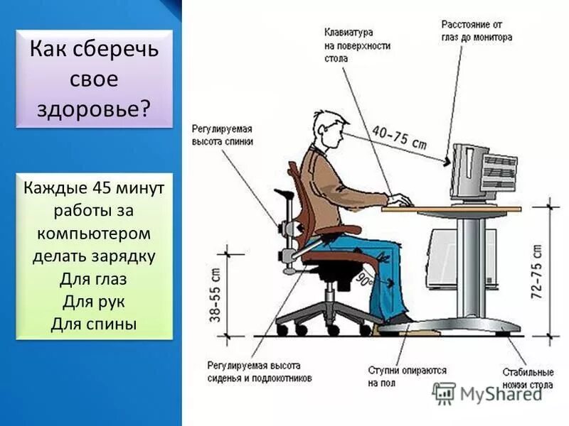 В каком положении должен стоять