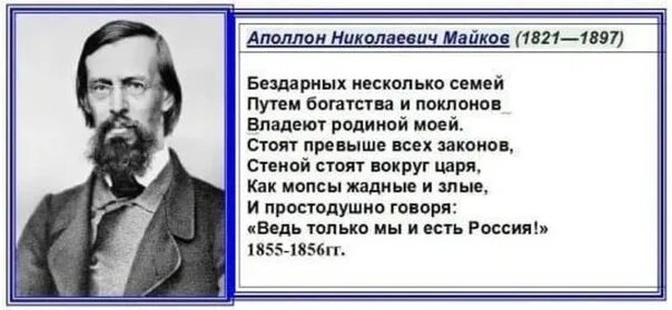 Аполлон Майков бездарных несколько семей. Аполлон Майков о России. Аполлон Майков стихи бездарных несколько. Аполлон Майков цитаты. Не бывает абсолютно одинаковых и бездарных