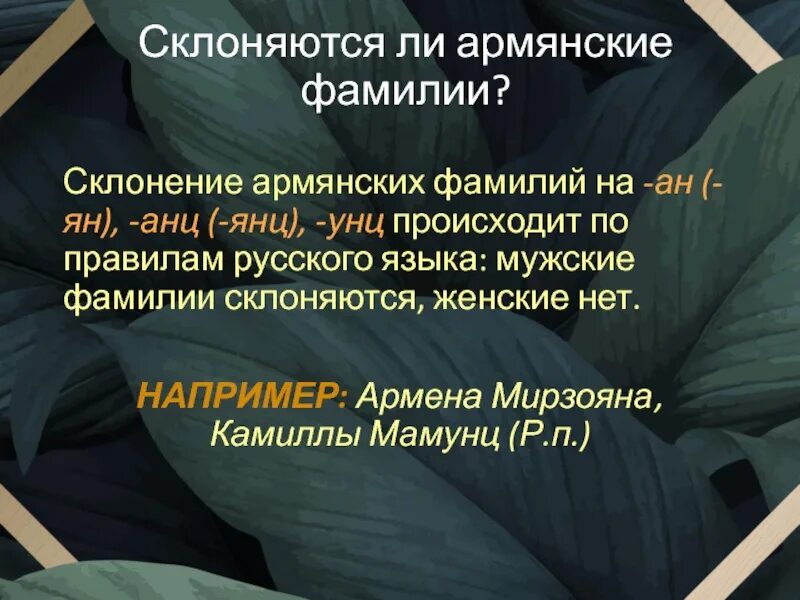 Склоняются ли армянские фамилии. Склонение армянских мужских фамилий. Мужские фамилии склоняются.