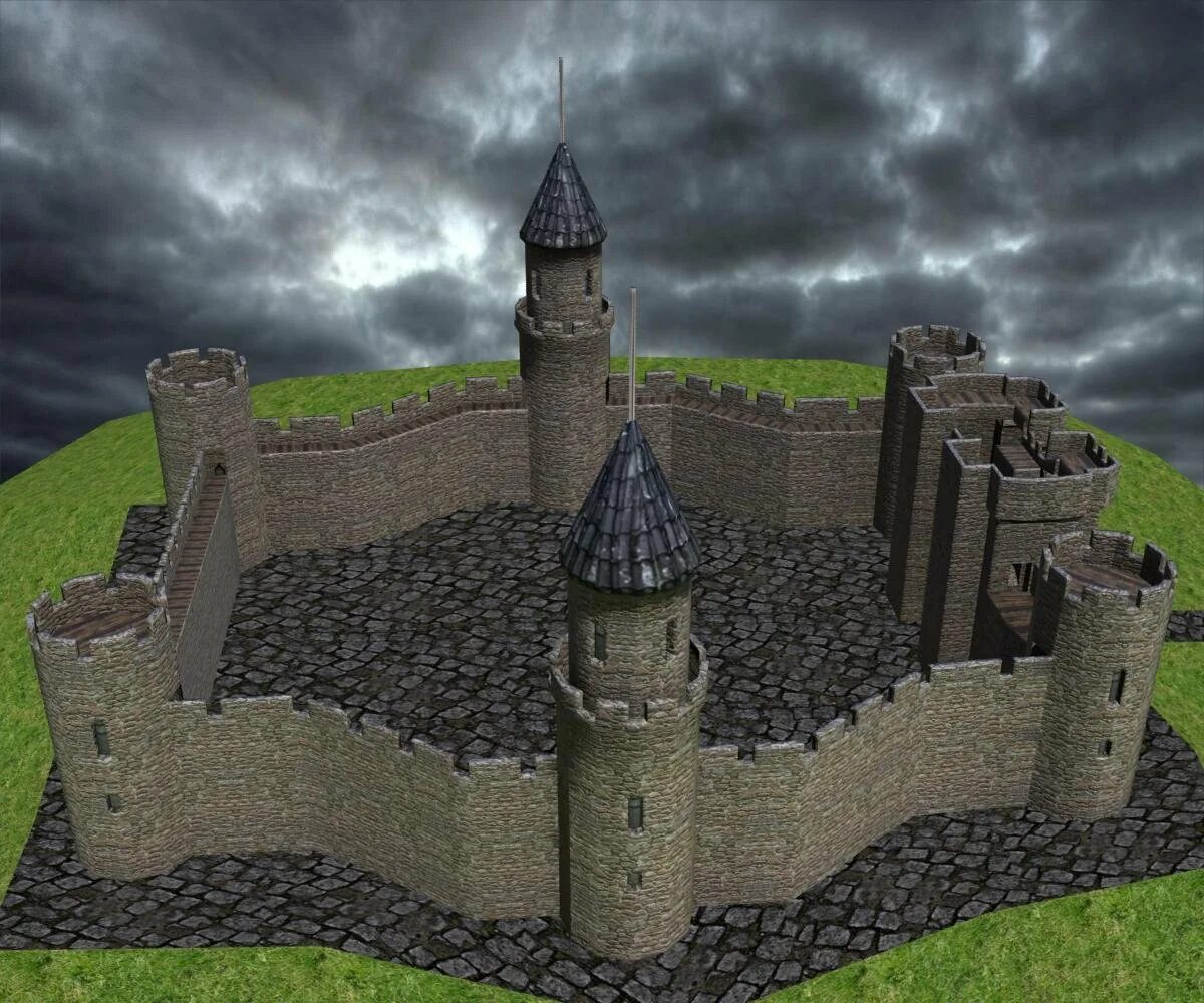 Замок 3 д. Medieval Castle 3d model. Крепость 3д. Крепость 3d модель.
