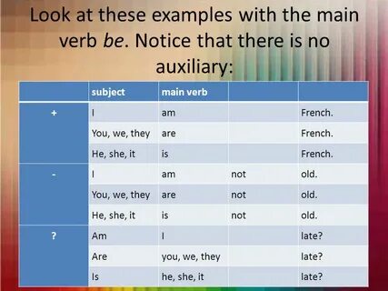 Main verb
