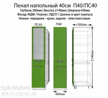 Пенал на кухню размеры