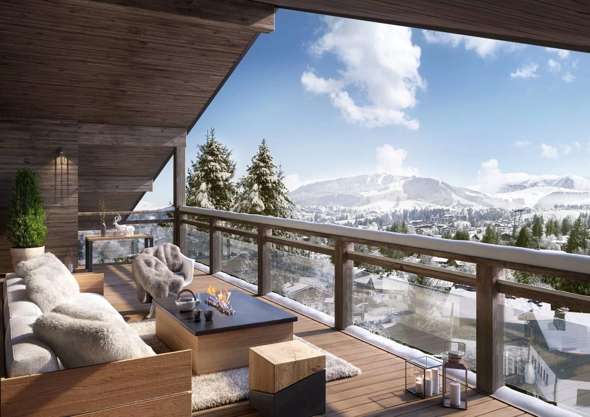 альпы италия шале интерьер. шале с панорамным остеклением. одноэтажный фахверк шале. гостиная в шале в куршевеле.