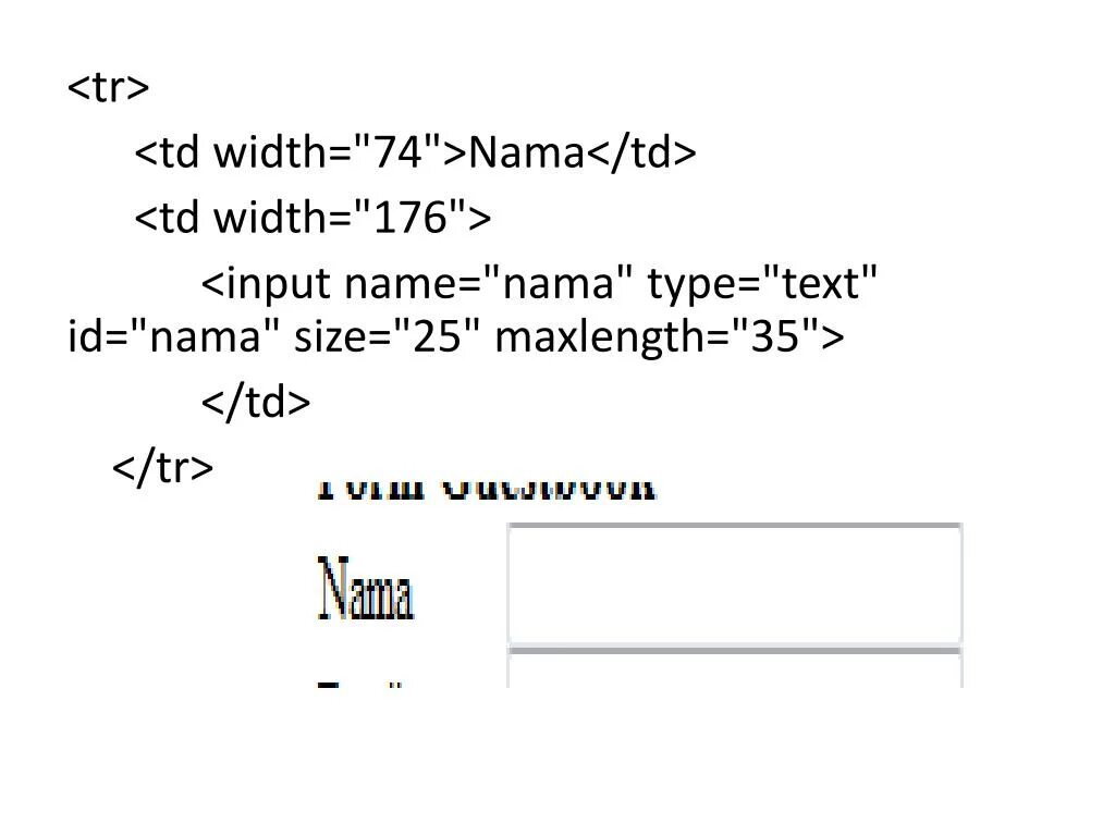 Input text maxlength. Name = input.