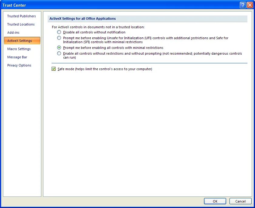 Enable safe mode. Enable safe mode