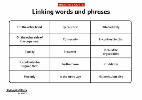 Linking words example