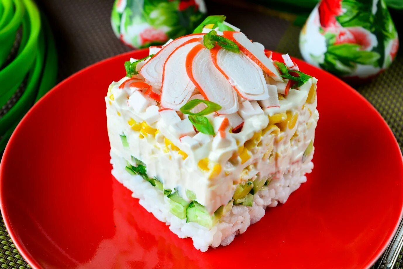 Крабовый салат с рисом рецепт