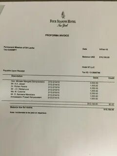 Hotel bill