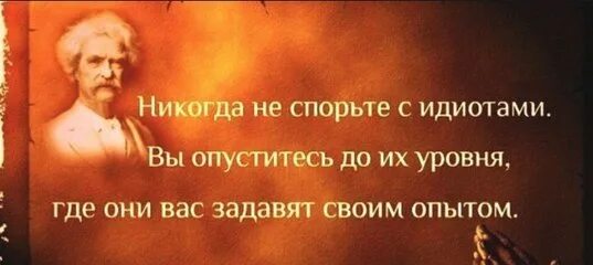 Никогда не спорьте с идиотами вы опуститесь. Никогда не спорьте с идиотами!. фраза не спорьте с идиотами.