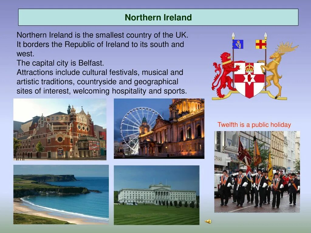 Родная страна столица достопримечательности английский 4 класс. Столица Северной Ирландии на английском языке с переводом. Северная Ирландия презентация. Северная Ирландия достопримечательности на англ. Northern Ireland информация.