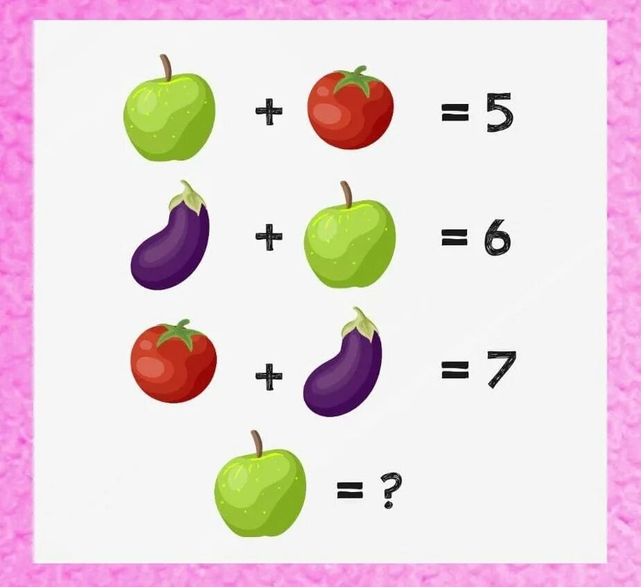 Ребус помидор. Задачка с фруктами. Математические задачки в картинках. Математические примеры с фруктами. Задачки с картинками вместо цифр.
