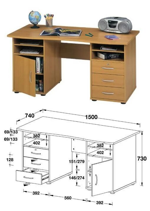 Компьютерный стол Сокол КСТ-109. Габариты письменного стола стандарт. Высота столешницы компьютерного стола. Письменный стол размер длина 1100,глубина 60.