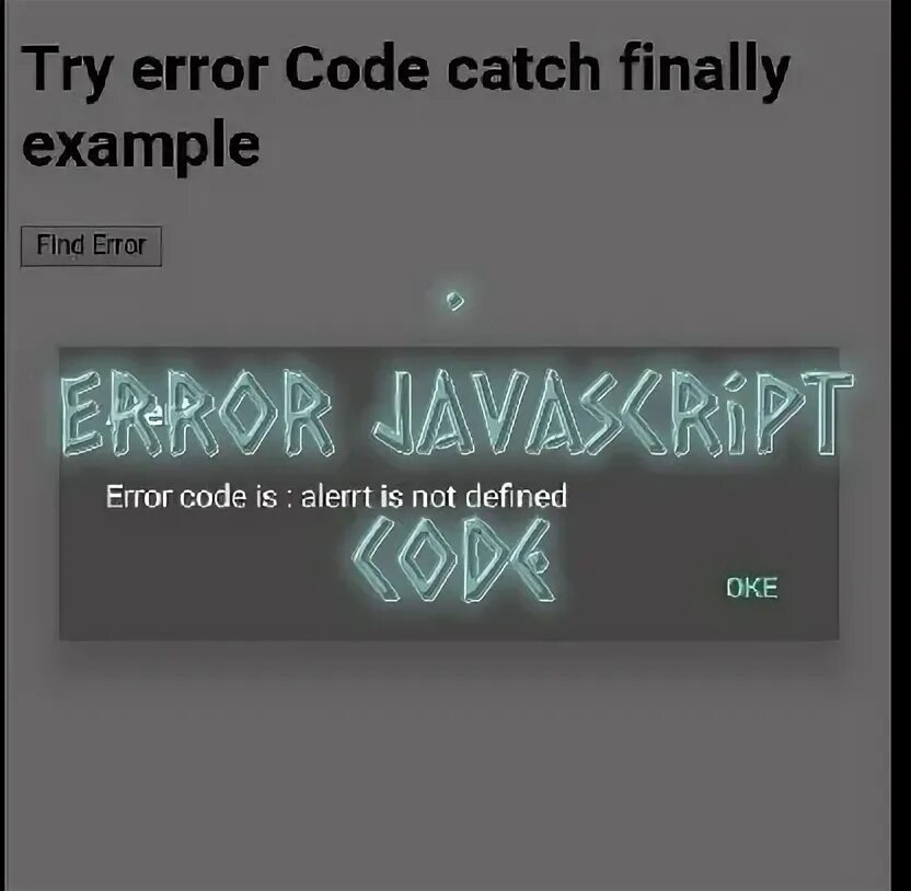 Try catch finally. Error script compilation