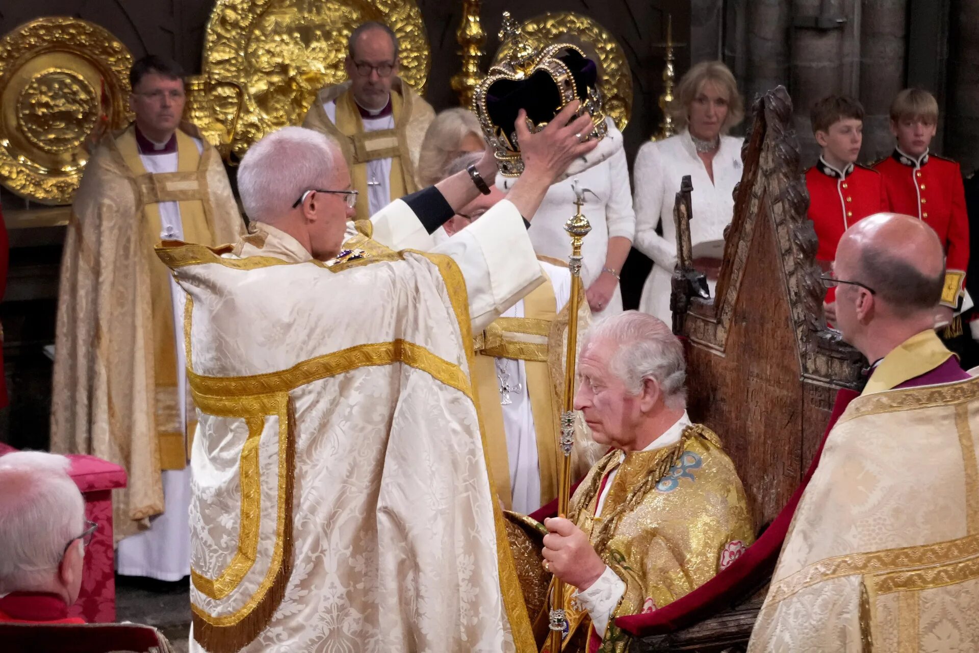 Архиепископ Кентерберийский Джастин Уэлби. Коронация Чарльза 3. Коронация короля Великобритании.