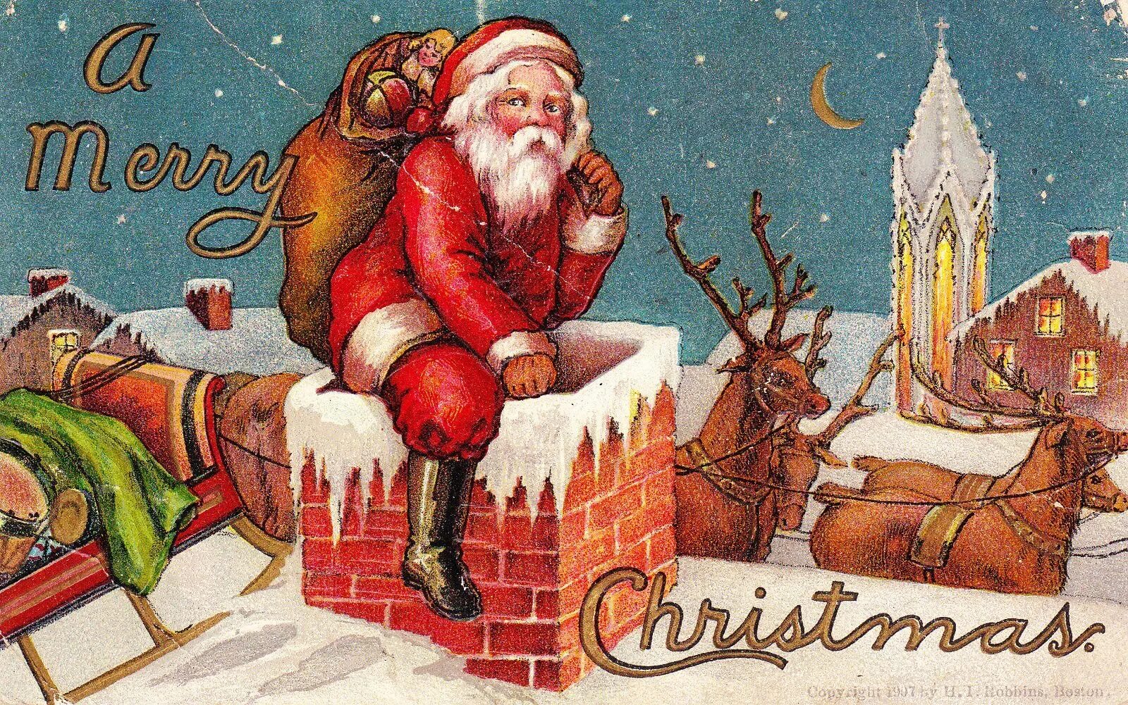 Пер-Ноэль Баббо Натале. С Рождеством католическим. С Рождеством на английском. Старинные новогодние открытки. Про английское рождество