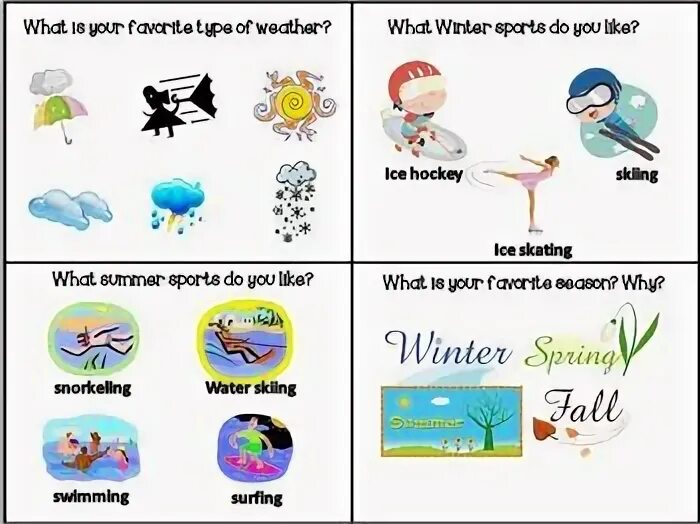 Weather conversations. Seasons and weather Worksheets. Weather discussion questions.
