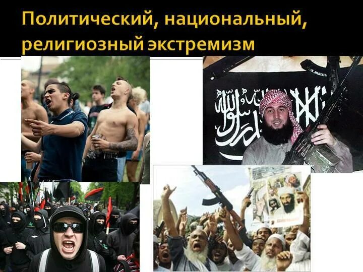 Политический экстремизм. Религиозный экстремизм презентация. Националистический экстремизм примеры. Экстремизм. Религиозный национальный и политический экстремизм.