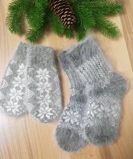 Пуховые варежки