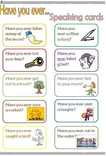 Have you ever been. Present perfect speaking Cards. Present perfect speaking. Present perfect speaking activities. The present perfect Tense speaking Cards.