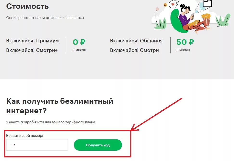 Опция безлимитный интернет