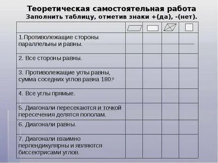 Работа заполнение таблиц