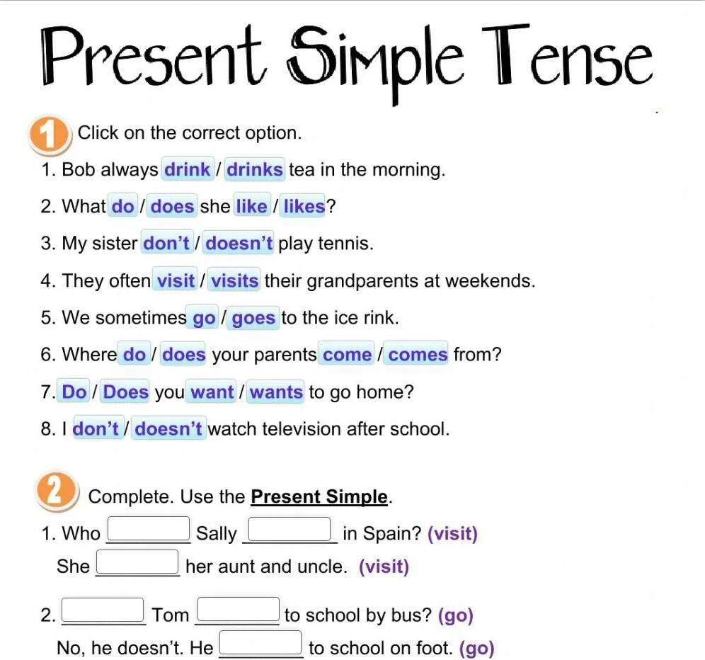 Present simple Tense click on the correct option. Present simple Tense 1 click on the correct option. To Drink в present simple. Drink present simple. Choose the correct options present simple