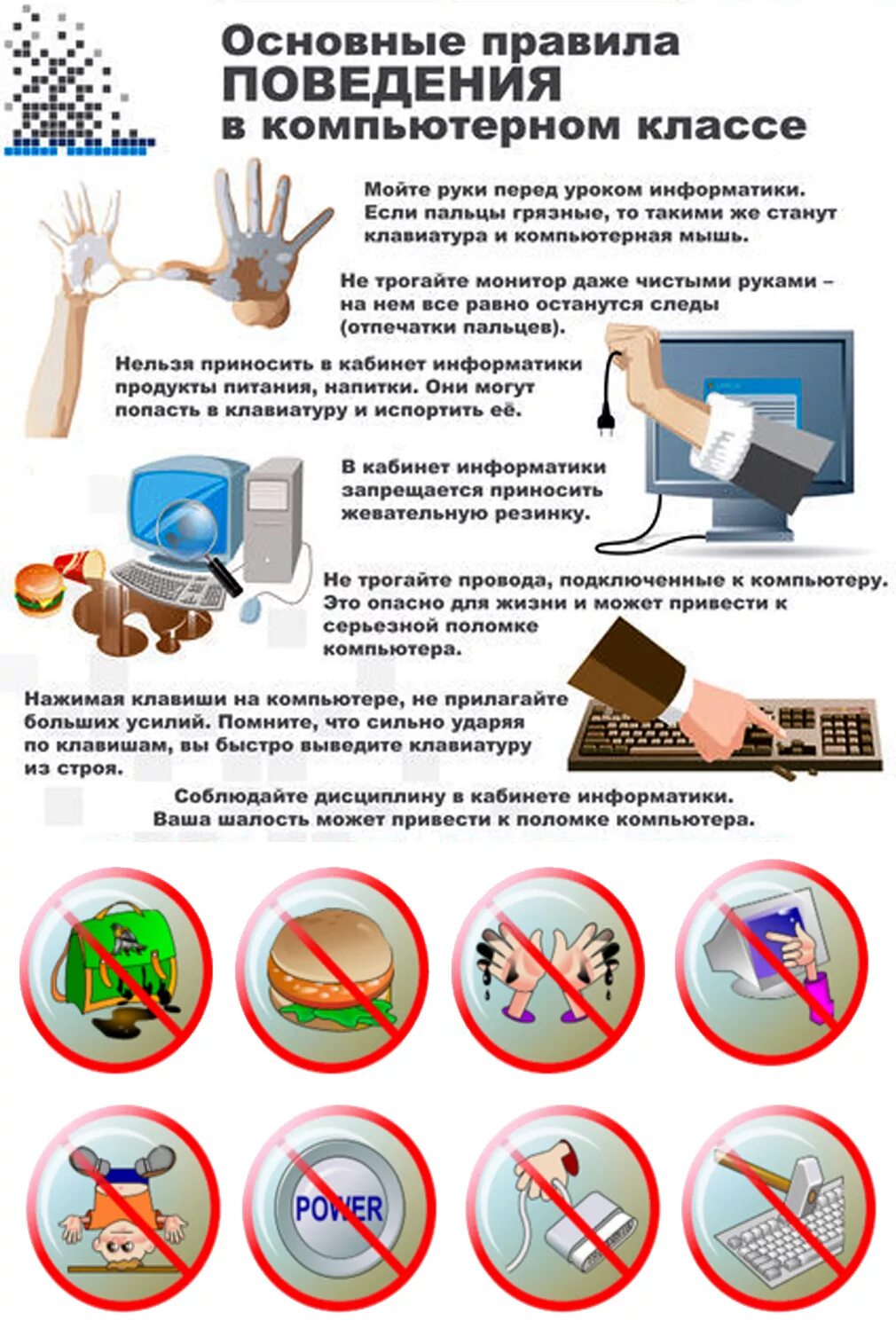 Поведения в кабинете информатики. Техника безопасности в компьютерном классе. Техника безопасности в кабинете информатики. Правила поведения в кабинете информатики. Правила поведения в компьютерном классе.