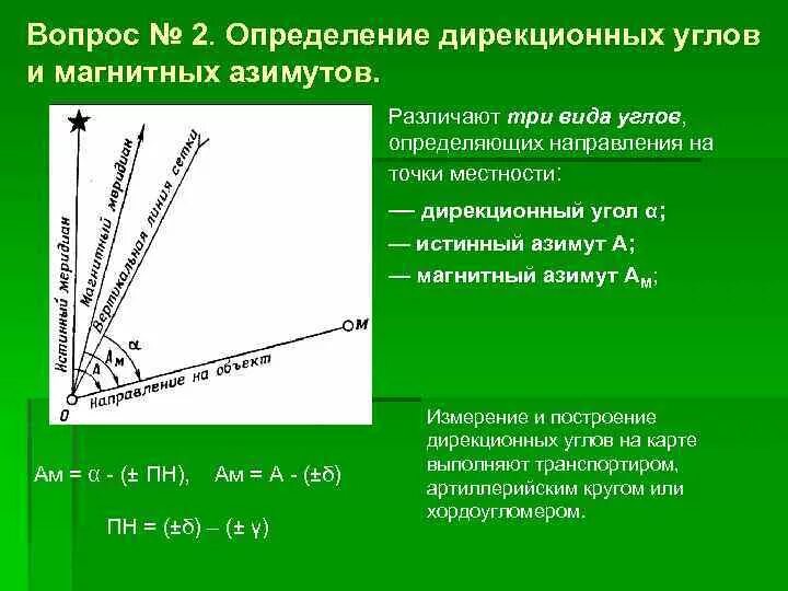 Азимут магнитный и истинный дирекционный угол. Азимут магнитный Азимут дирекционный угол. Измерение дирекционного угла. Дирекционный угол. Значение магнитного азимута